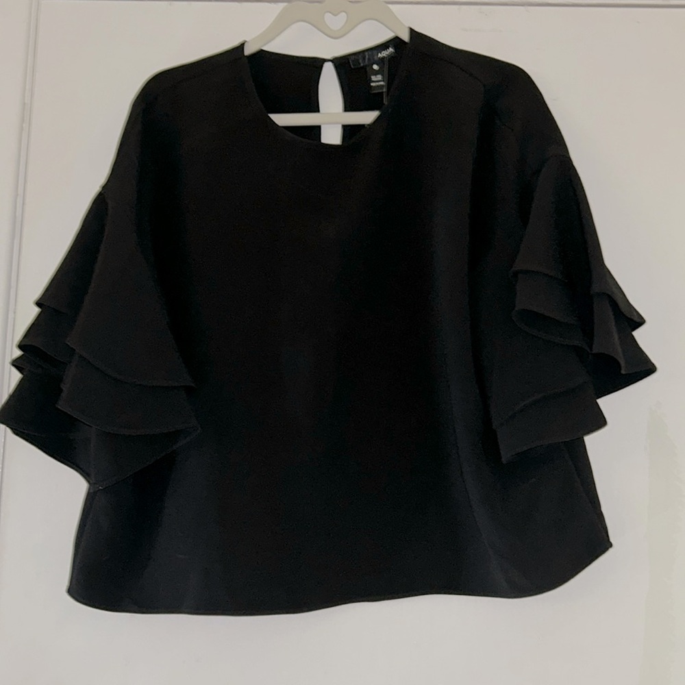 Aqua Top Size Medium Belle Sleeves Tiered